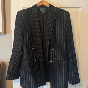 Ralph Lauren Black and White Striped Blazer
